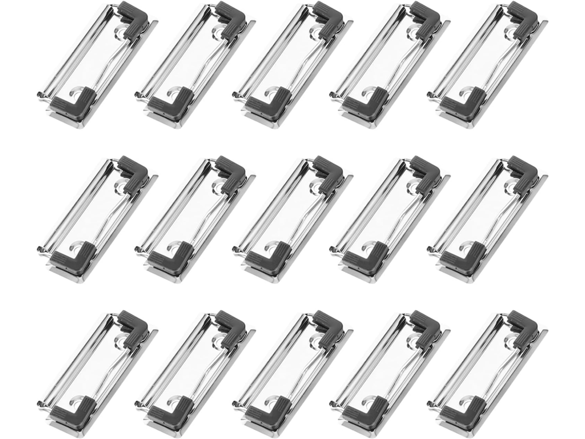 Conjunto De 15 Prendedores Metal Resistentes Para Prancheta, Portáteis E Montáveis, Feitos De Metal Durável, Ideais Para
