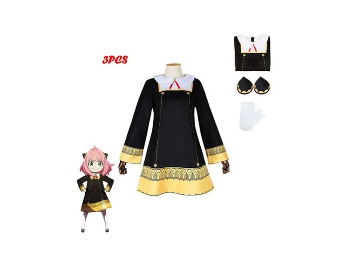 Ats traje de Cosplay para Niña, Vestido Dulce com Acessórios, Ideal para Halloween e Uso Diário