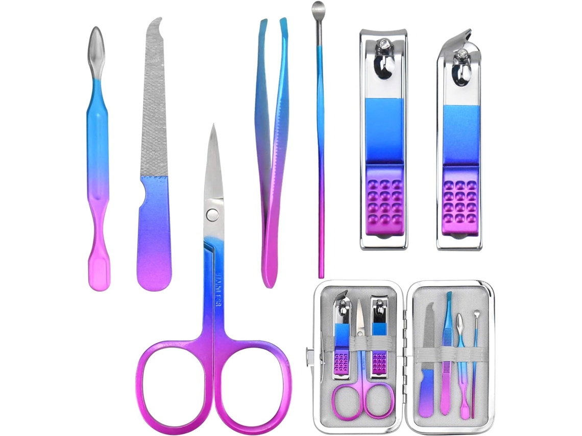 Lurelia Kit De Manicure E Pedicure Profissional Com 7 Peças, Removedor Cutículas, Cortador Unhas Ferramentas Higiene Pessoal Em Aço Inoxid