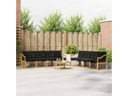 Vidaxl Conjunto De Sofás Para Exterior 9 Pcs Branco E Preto