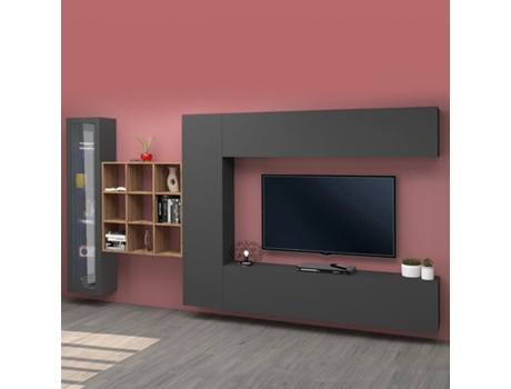 Móvel de Tv Suspenso Parede Moderna Estante de Livros Femir Rt WEB FURNITURE