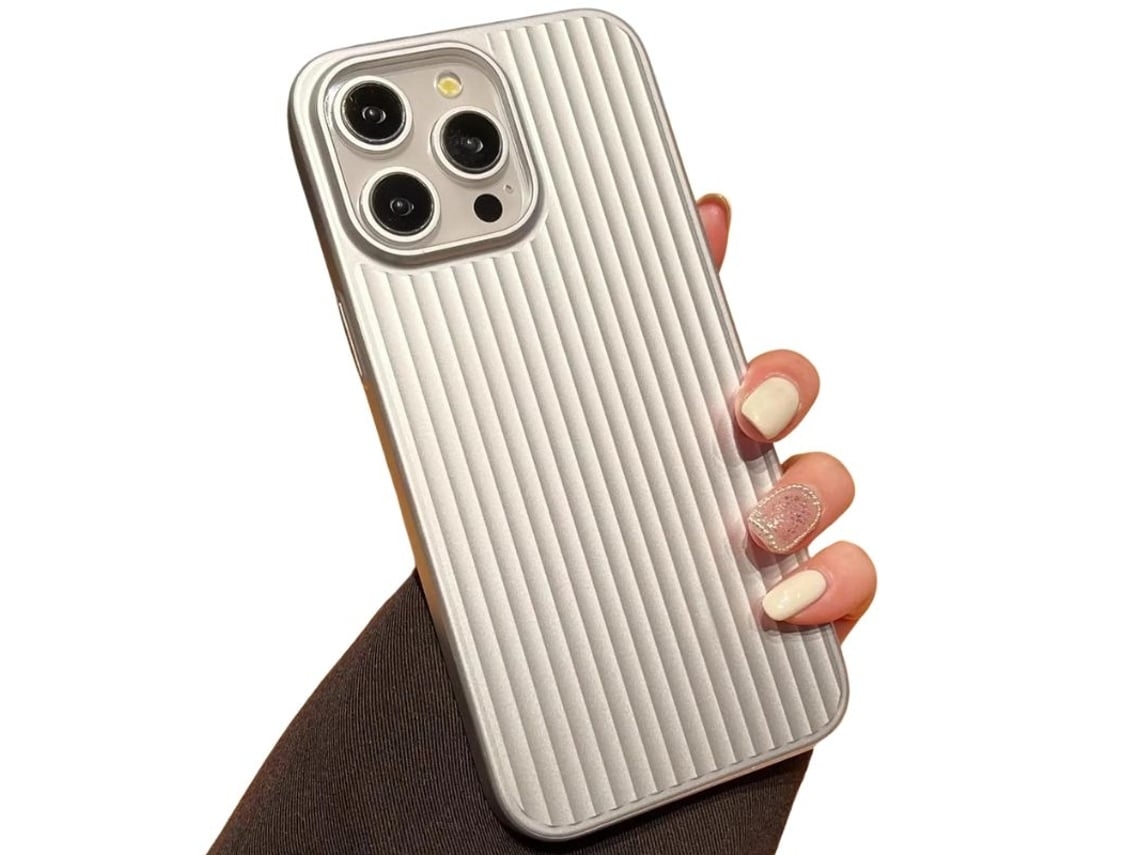Capa Rigida Ondulada Wave para iPhone 13 pro max VEANXIN Prateado
