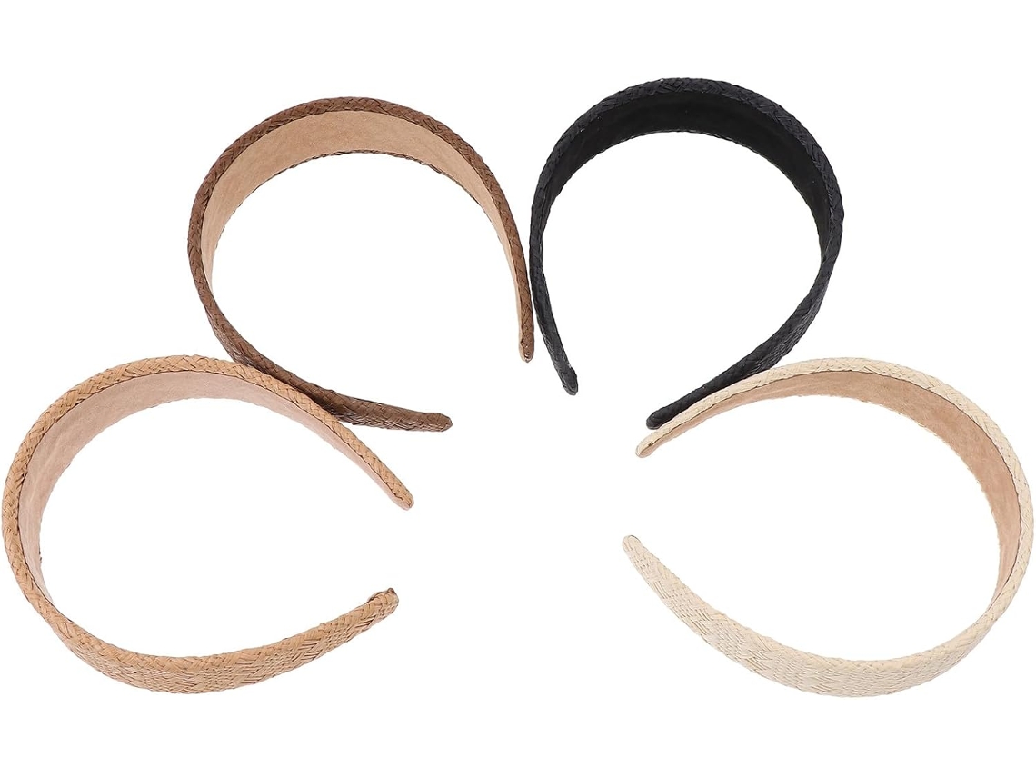 Nuobesty Com 4 Faixas De Cabelo Decorativas Em Ráfia Para Mulheres, Cores Aleatórias, Estilo Chique, Leves E