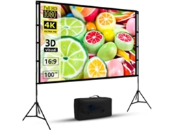 Tela de Projeção para Cinema em Casa, Ambientes Internos e Externos, Ideal para Quintais. SFUSHOS