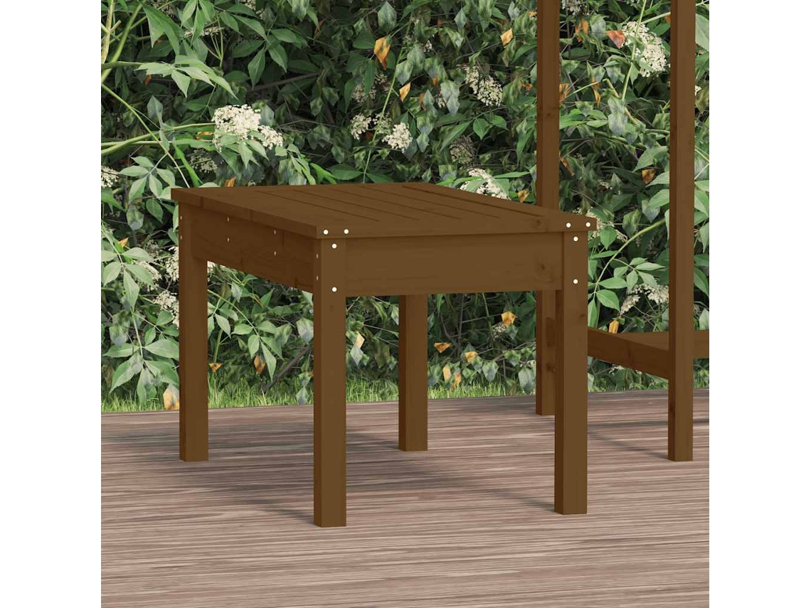 Vidaxl Banco De Jardim 80x44x45cm Madeira De Pinho Maciça Castanho-mel