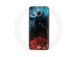 Capa para Samsung Galaxy S6 Fundo de Textura abstrata vermelho preto e azul