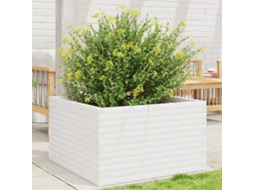 Vidaxl Vaso/floreira De Jardim 80x80x46 Cm Madeira Pinho Maciça Branco