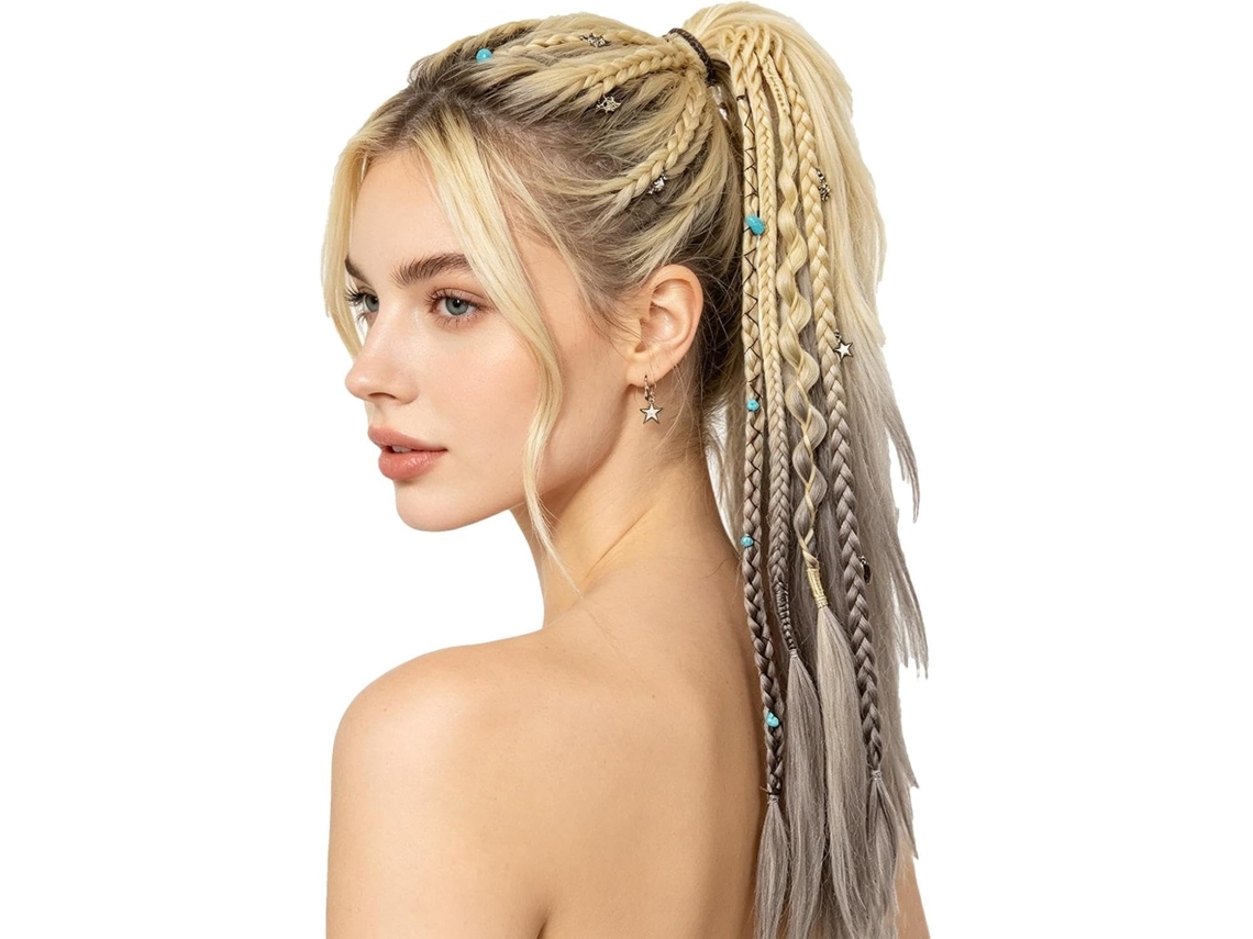 Extensões De Cabelo Trançado, Dreadlocks Feitos À Mão, 4 Mechas