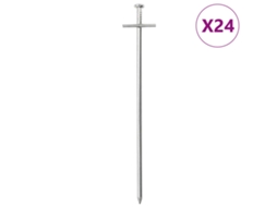 Vidaxl Estacas Para Tenda 24 Pcs 23 Cm Ø6 Mm Aço Galvanizado