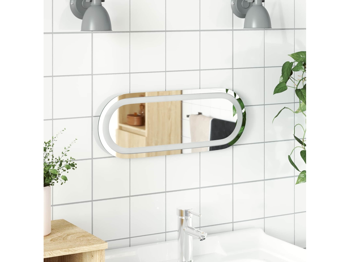 Vidaxl Espelho De Banheiro Led Transparente 40 X 15 Cm Vidro Temperado