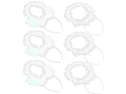 Ciieeo De 6 Tiaras De Halo Em Plástico Branco E Pelúcia, Leves E Exclusivas, Para
