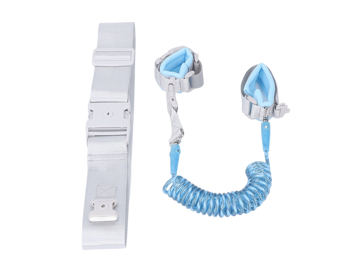 Primerox coleira de Segurança para Bebê 2 em 1 com Trava Pulseira e Cinto Reflexivo Anti Perda Azul