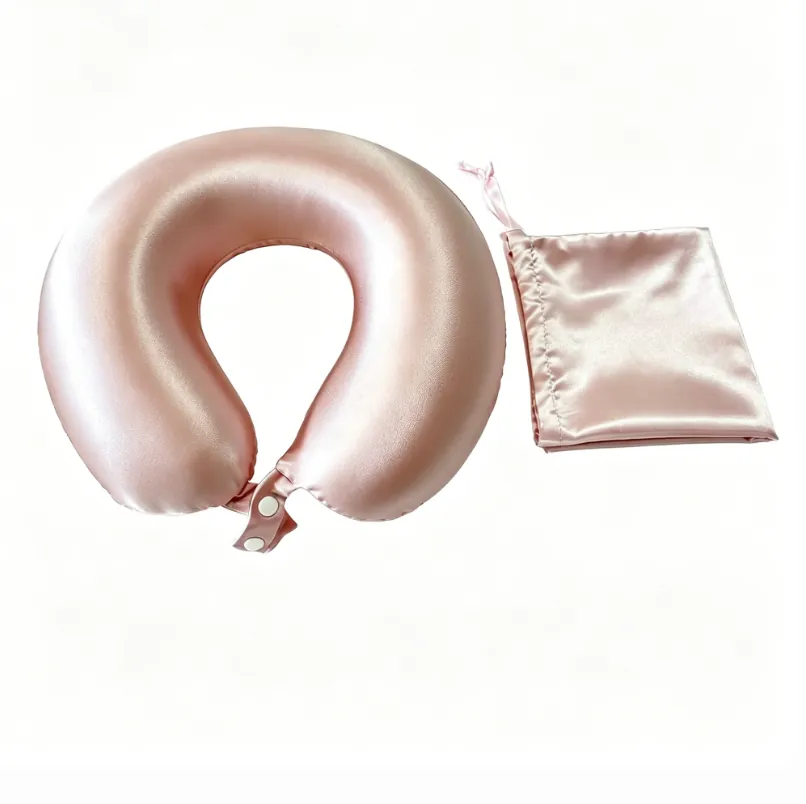 Cama de Pescoço em Memória de Seda para Viagem Rosa, 29*28*8cm ZSANFS (conjunto com Saco de Armazenamento)