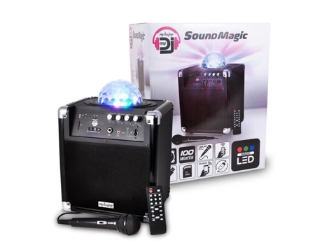 Altifalante Móvel de 4' com LEDs RGB - Bluetooth/USB/BT - Preto SOUNDMAGIC