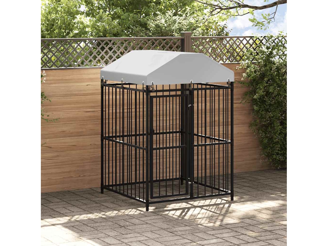 Vidaxl Canil De Exterior Com Telhado 120x120x150 Cm