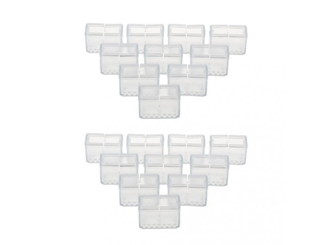 Protector de Pies de Silla de Silicona Rectangular, Transparente, 20 Unidades S/MARCA