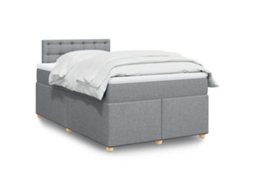 Vidaxl Cama Boxspring Com Colchão 120x190 Cm Tecido Cinzento-claro