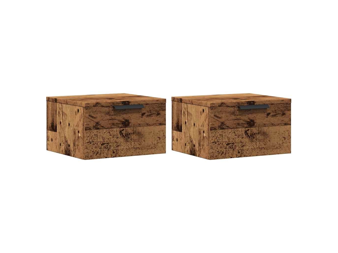 Wall-mounted Bedside Cabinet, Wall-mounted Bedside Cabinets Vidaxl Marrom Madeira Processada (n/a)