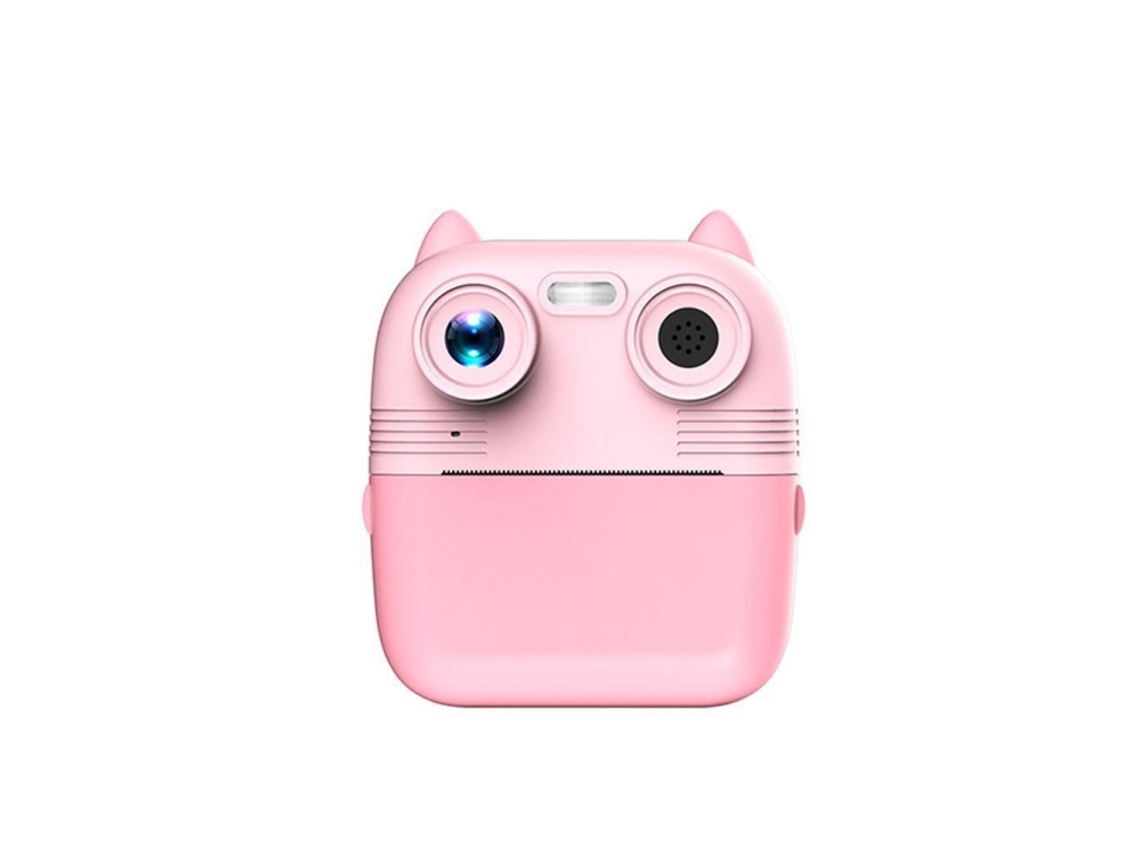 Câmera Fotográfica Infantil Rosa Com Tela Ips De 2,8 Polegadas, Câmeras Frontal E Traseira Duplas E Impressão Instantânea. Ideal Para Crianças.
