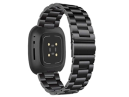 Bracelete Aço Inoxidável Adaptável Preto para Fitbit by Google Versa 4