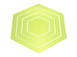 Conjunto De 4 Réguas Hexagonais Amarelas De Acrílico Para Costura Em Patchwork.