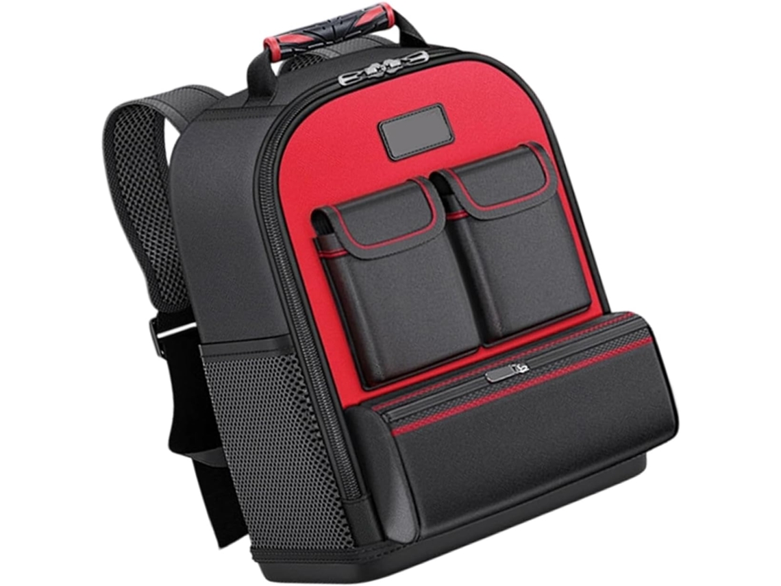 Mochila Organizadora De Ferramentas Para Homens, Ideal Para Reparos E Eletricistas Possui Compartimentos Abertos É