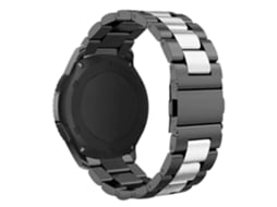 Bracelete Aço Inoxidável Adaptável Preto e Prata para Garmin Move Mickey