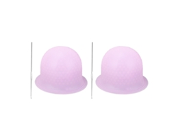2026 2 Set Gorro de Silicona para Mechas de Pelo Reutilizável com Gancho de Metal Rosa Profissional para Tinturar e Colorir Cabelo