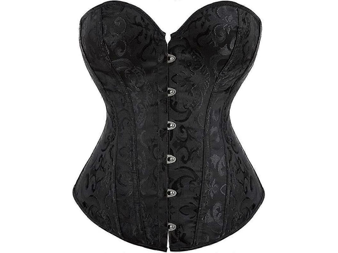 2026 corset Overbust Plus Size Gótico de Seda com Fios de Cetim e Ossos para Mulheres Shapewear