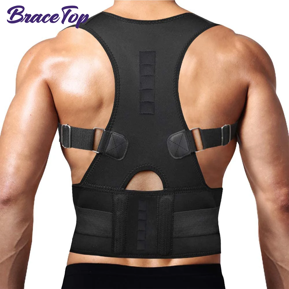 Corretor Postural Torácico Com Suporte Magnético (preto S)