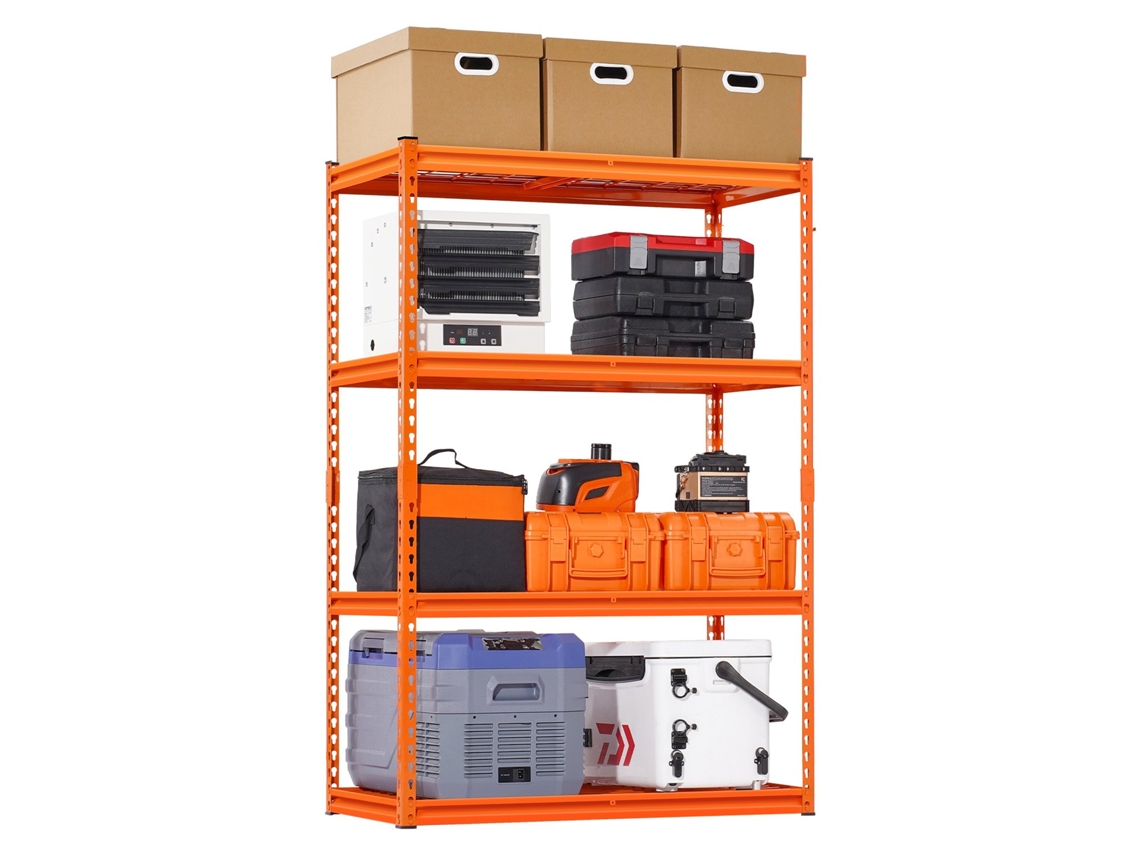 Prateleiras metálicas ajustáveis ​​VEVOR 508 x 1016 x 1524 mm Carga 1089 kg Laranja