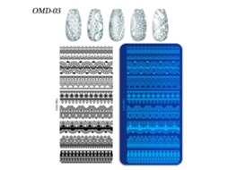 Placas De Transferência De Unhas, 3 Peças Retangularesom-d03