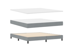 Estrutura De Cama King Moderna Cinzento-claro Vidaxl Cinzento-claro Fabric