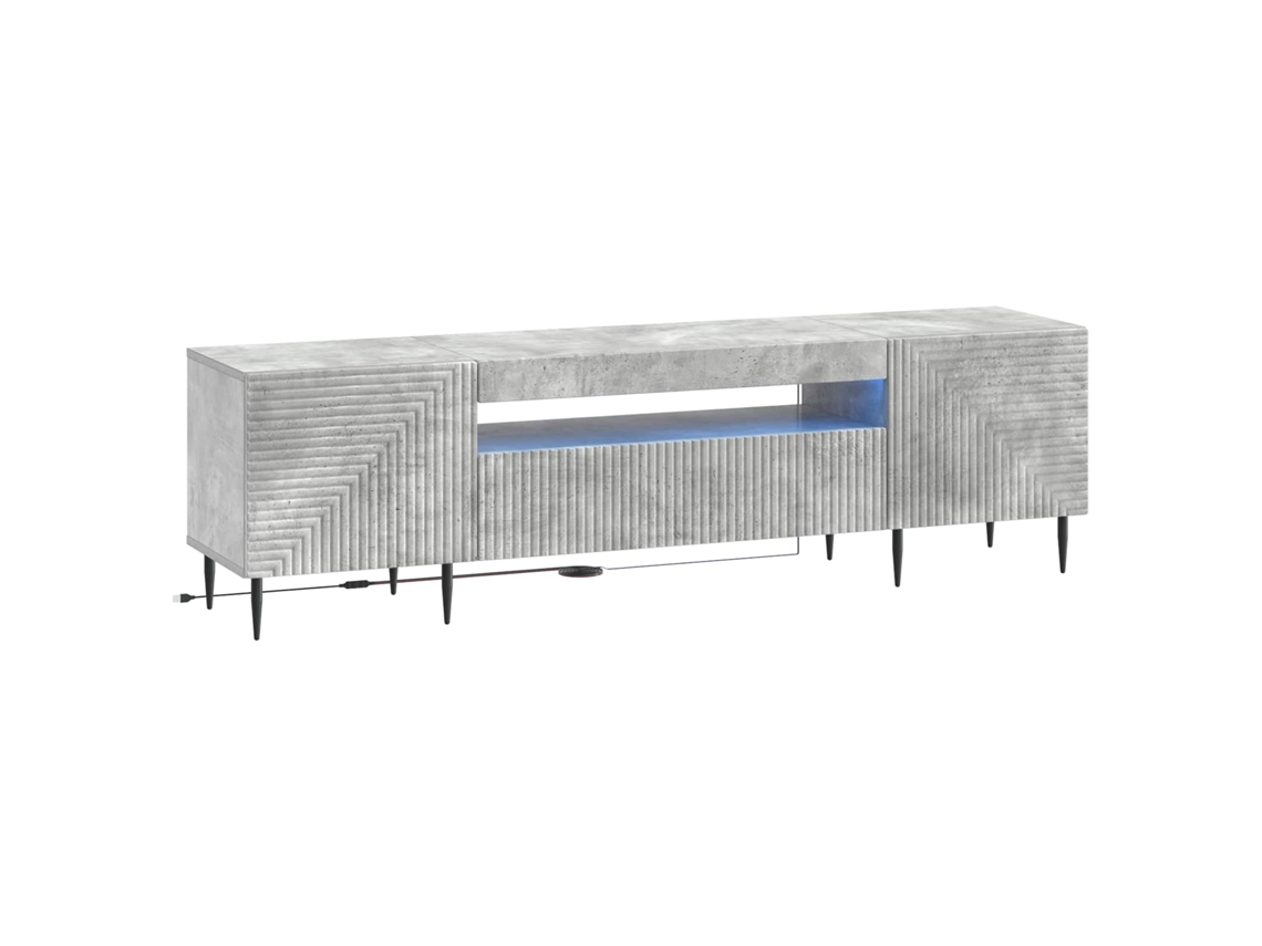 Vidaxl Gabinete De Tv Led Cinzento Cimento Derivados De Madeira