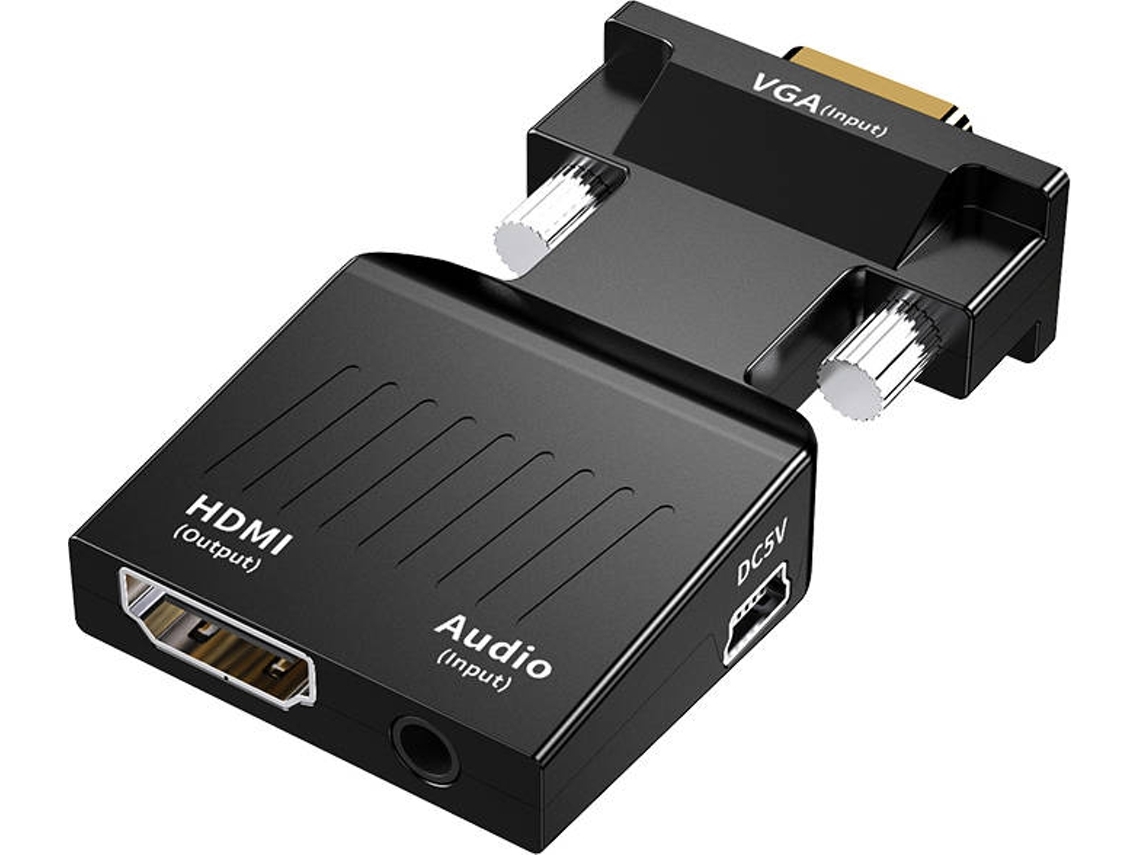 Conversor HALINUIA Vga Hdmi (preto com Audio)