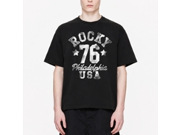Rockinstone Rocky Movie Splotch Black Adult T-shirt Size:xxl