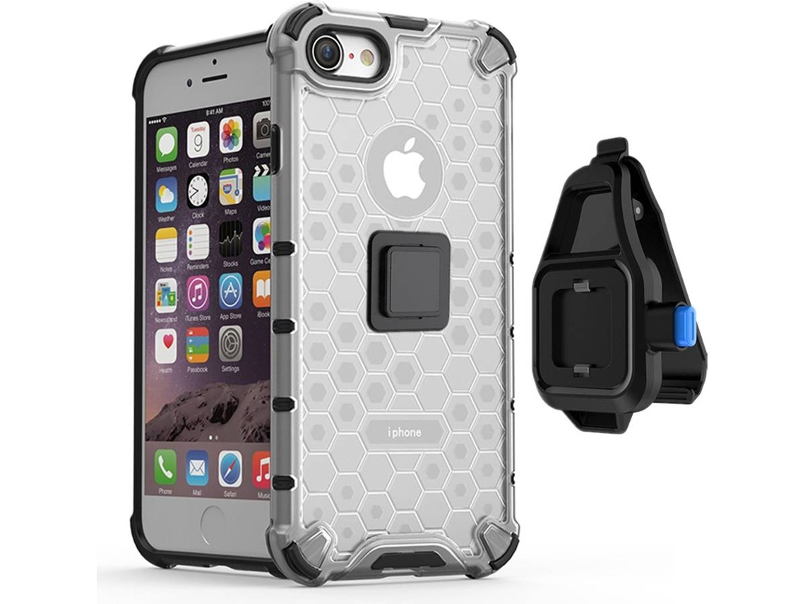 Capa com Clip para iPhone 8 PHONESHIELD 4x1 Honeycomb Cinzento