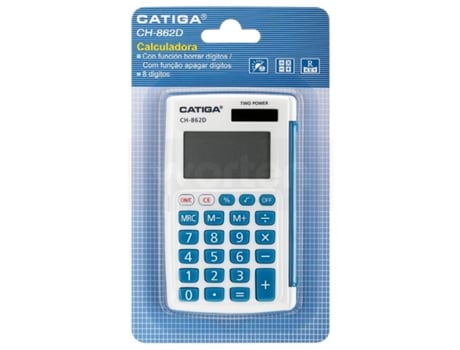 Calculadora Básica CATIGA CH-862D Azul  (Outlet Caixa Aberta - 8 dígitos)