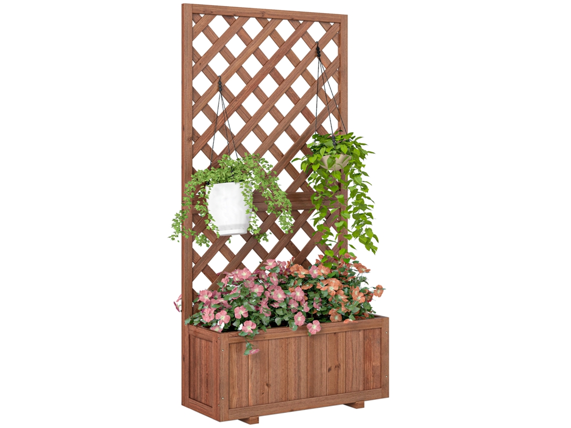 Vaso Fioriera Retangular de Madeira 70x35x30cm BTFORUS