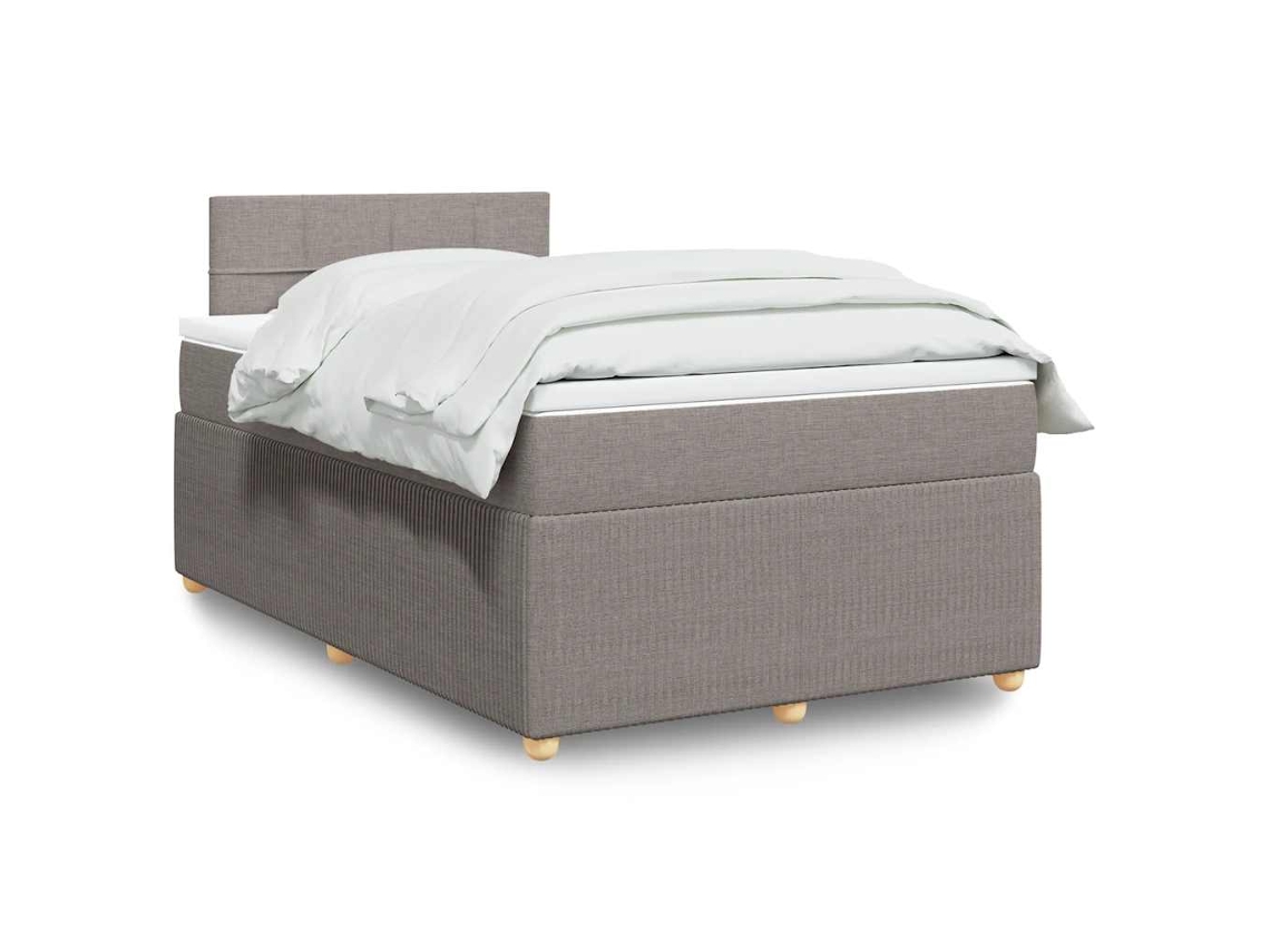 Vidaxl Cama Com Molas/colchão 120x200 Cm Tecido Castanho-acinzentado