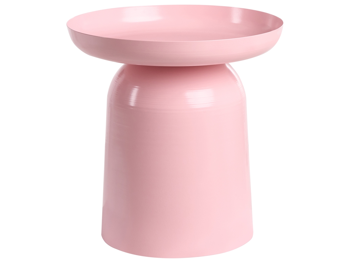 Mesa De Apoio BELIANI Torrens De Ferro Rosa Pastel 45x45x46