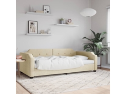 Sofá cama 90x200 cm tela crema