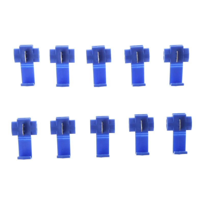Kit Com 10 Conectores De Cabo Fio Em Formato T 2 Pinos Para Emenda Rápida Crimpagem Scotch Lock Áudio Automotivo - Ferramentas E A-aquaforge