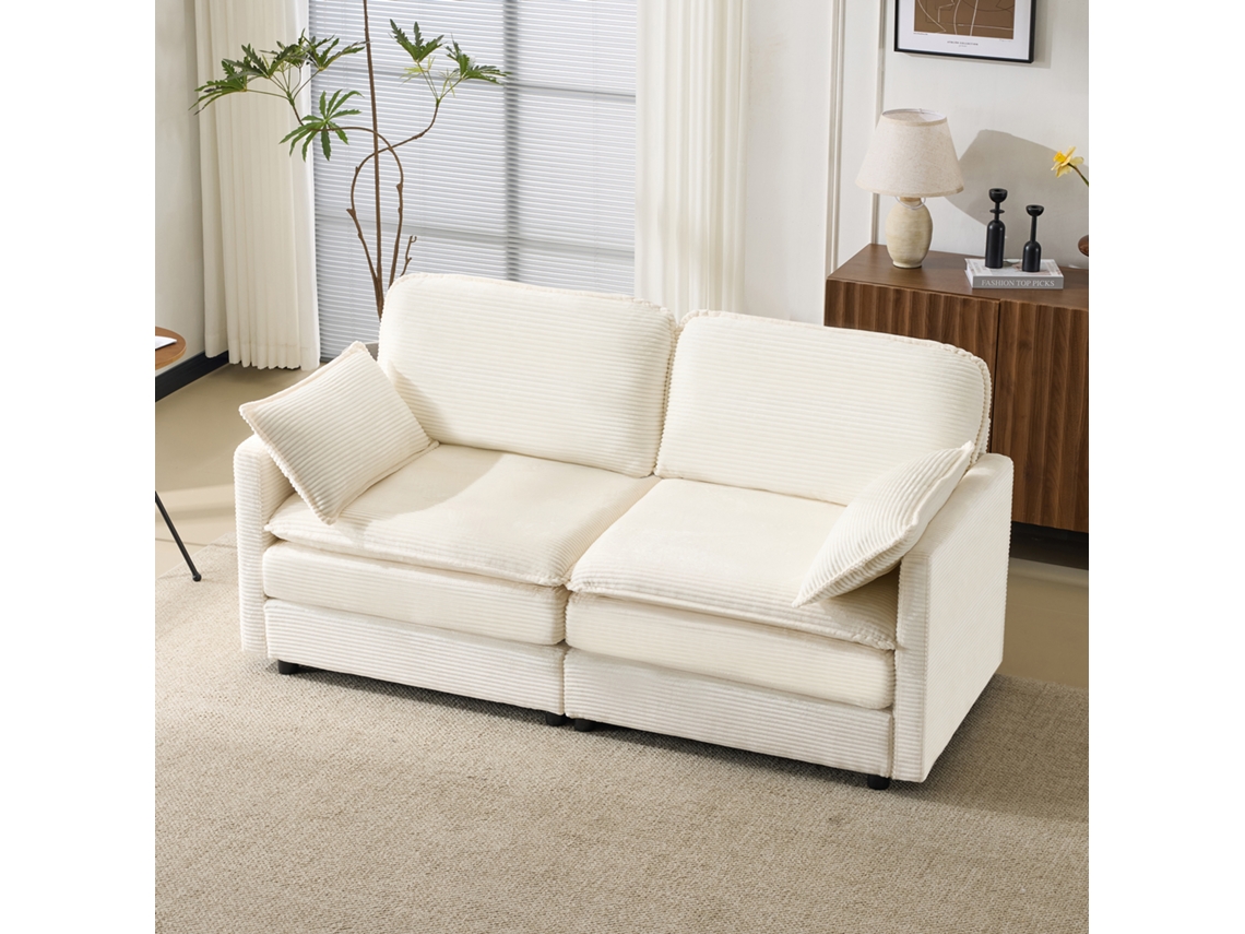 Sofá Minimalista Moderno De 2 Lugares, Confortável E Espaçoso, Adequado Para Sala De Estar/quarto-kd