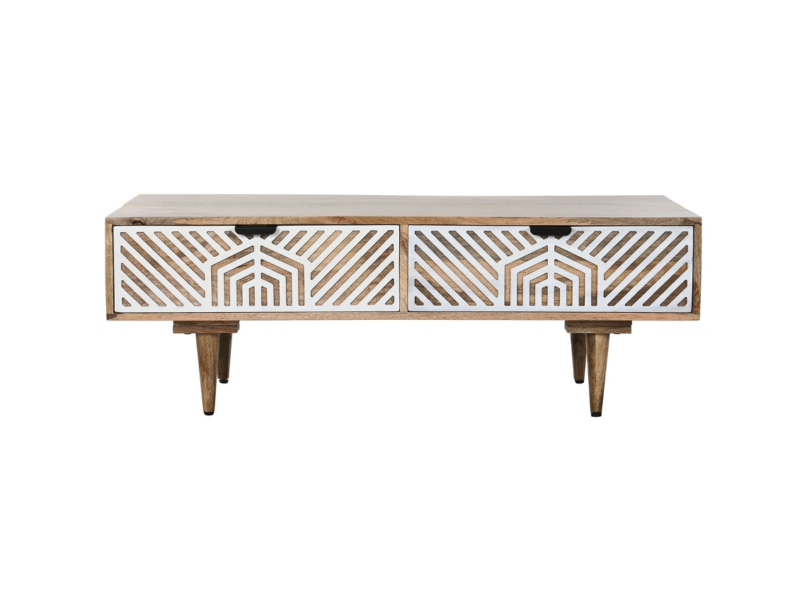 Mesa de Centro HOME ESPRIT Branco Madeira de Mangueira 115 X 60 X 40 Cm