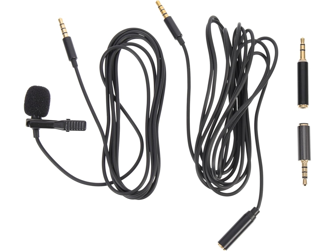 Sistema De Microfone Para Telemóvel E Câmera, Kit De 2 Peças Com Microfones De Metal, Cabo Tpe, Embalagem
