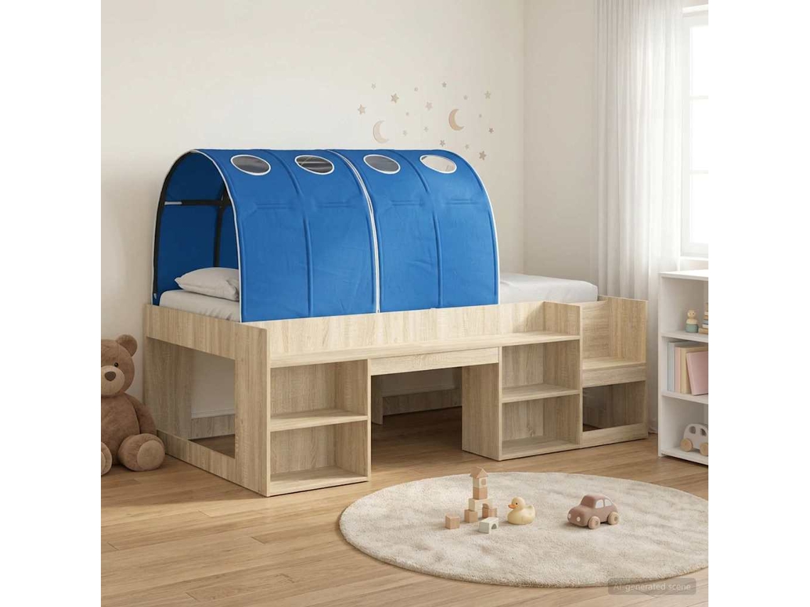 Vidaxl Estrutura De Cama Com Túnel 3 Unid. Carvalho Sonoma E Azul
