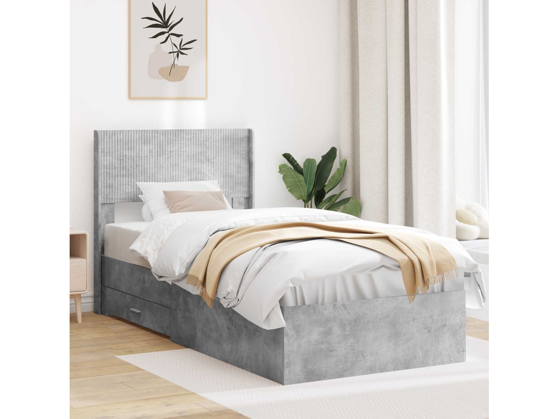 Vidaxl Estrutura De Cama Com Armazenamento E Cabeceira