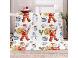 Manta de Flanela Fansu Estampa Natalina 3d Inverno Macia e Felpuda em Microfibra Ideal para Cama Ou Sofá Adequ