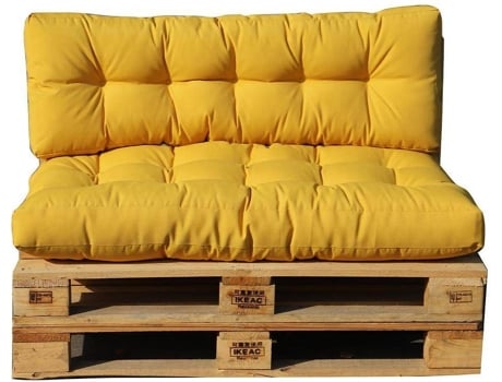 Conjunto de 2 Almofadas Exteriores RED DECO OUTDOOR Poliester (Amarelo - 80 cm)